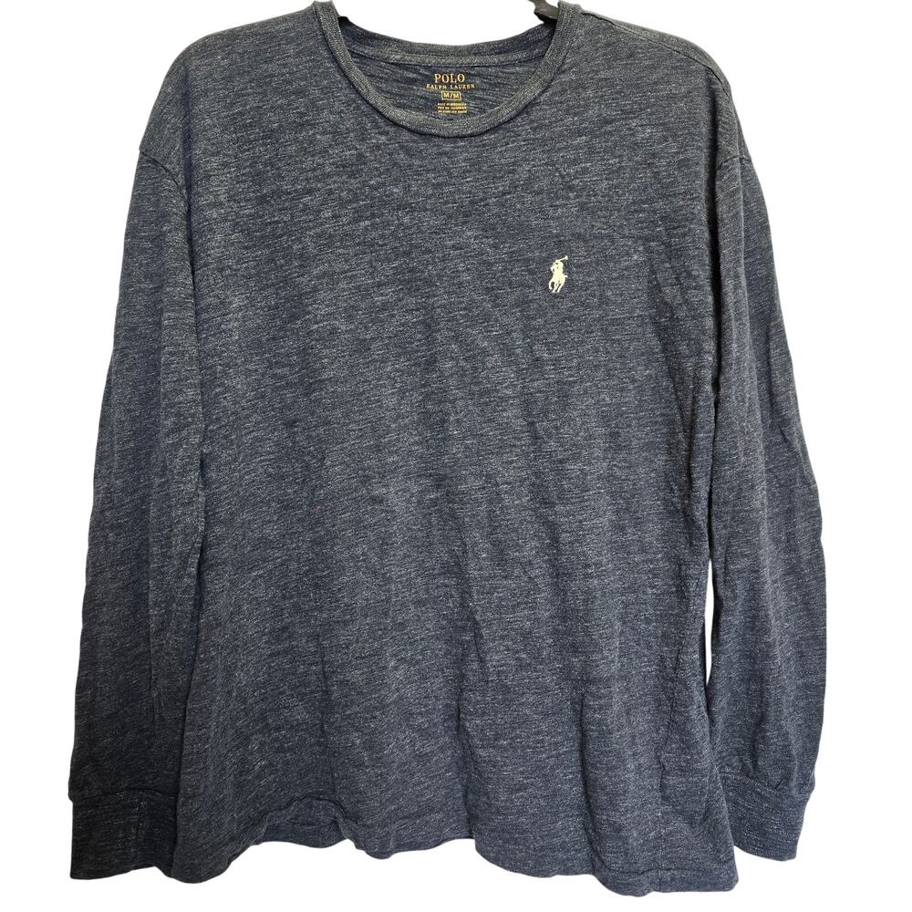 Polo Ralph Lauren Long Sleeve Tee Navy with White Pony Mens Medium Great Cond.